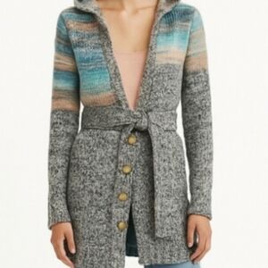 Anthropologie Wool Colorfield Alpaca Blue Gray Jacket Sleeping On Snow Small